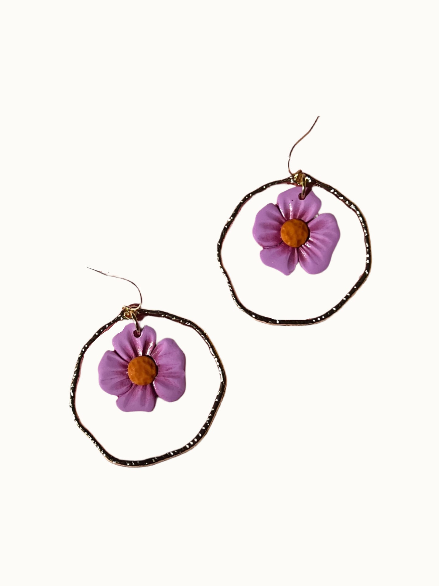 PURPLE FLOWER HOOPS