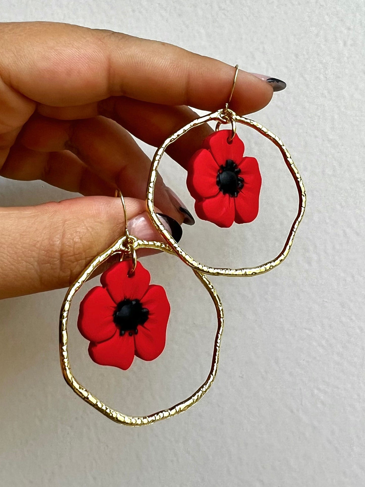 RED POPPY HOOPS
