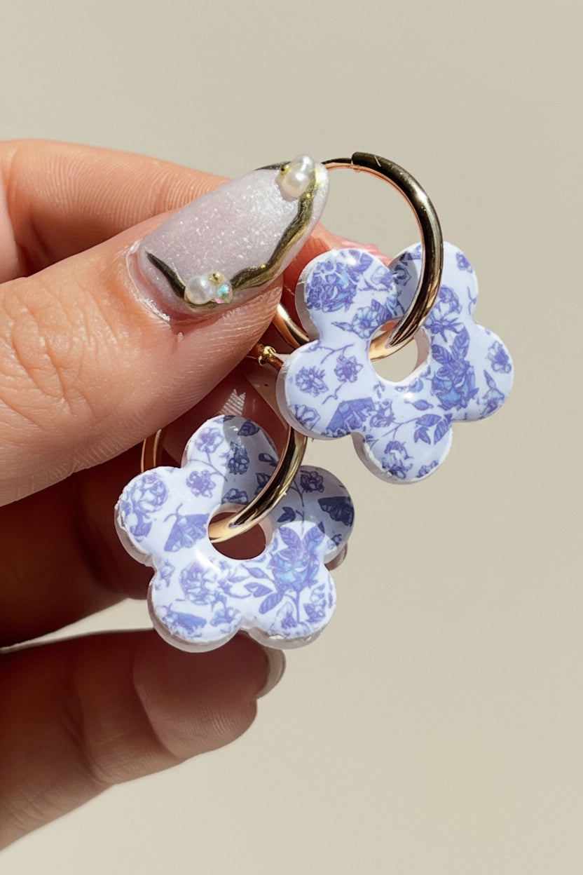 FLORAL CHARM HOOPS