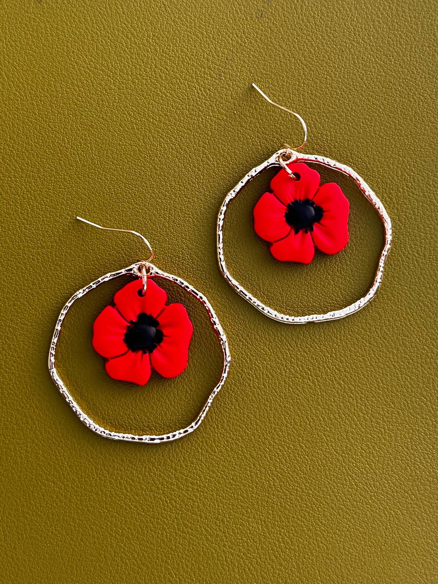RED POPPY HOOPS