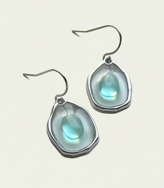 SEA GLASS DROP - SILVER