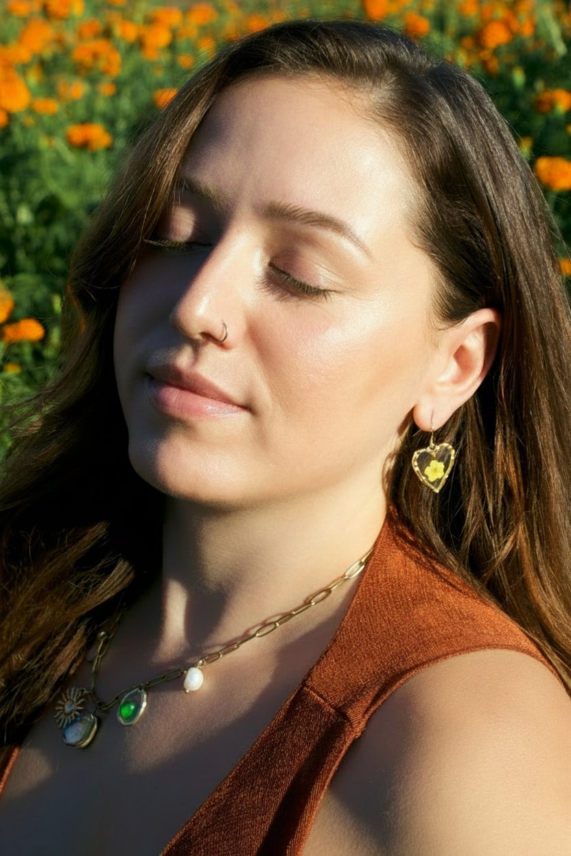 FLORAL HEART EARRINGS