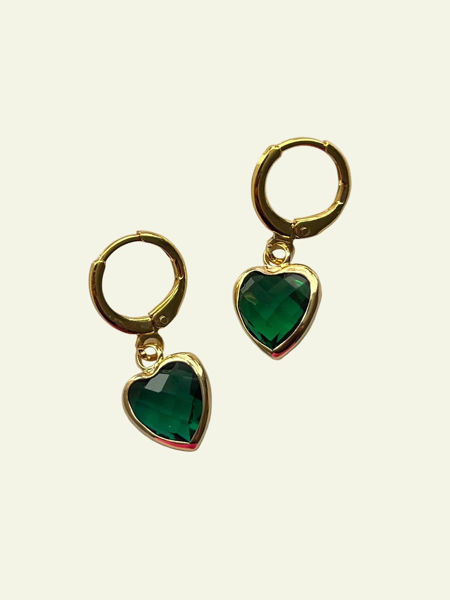 GLASS HEART EARRINGS