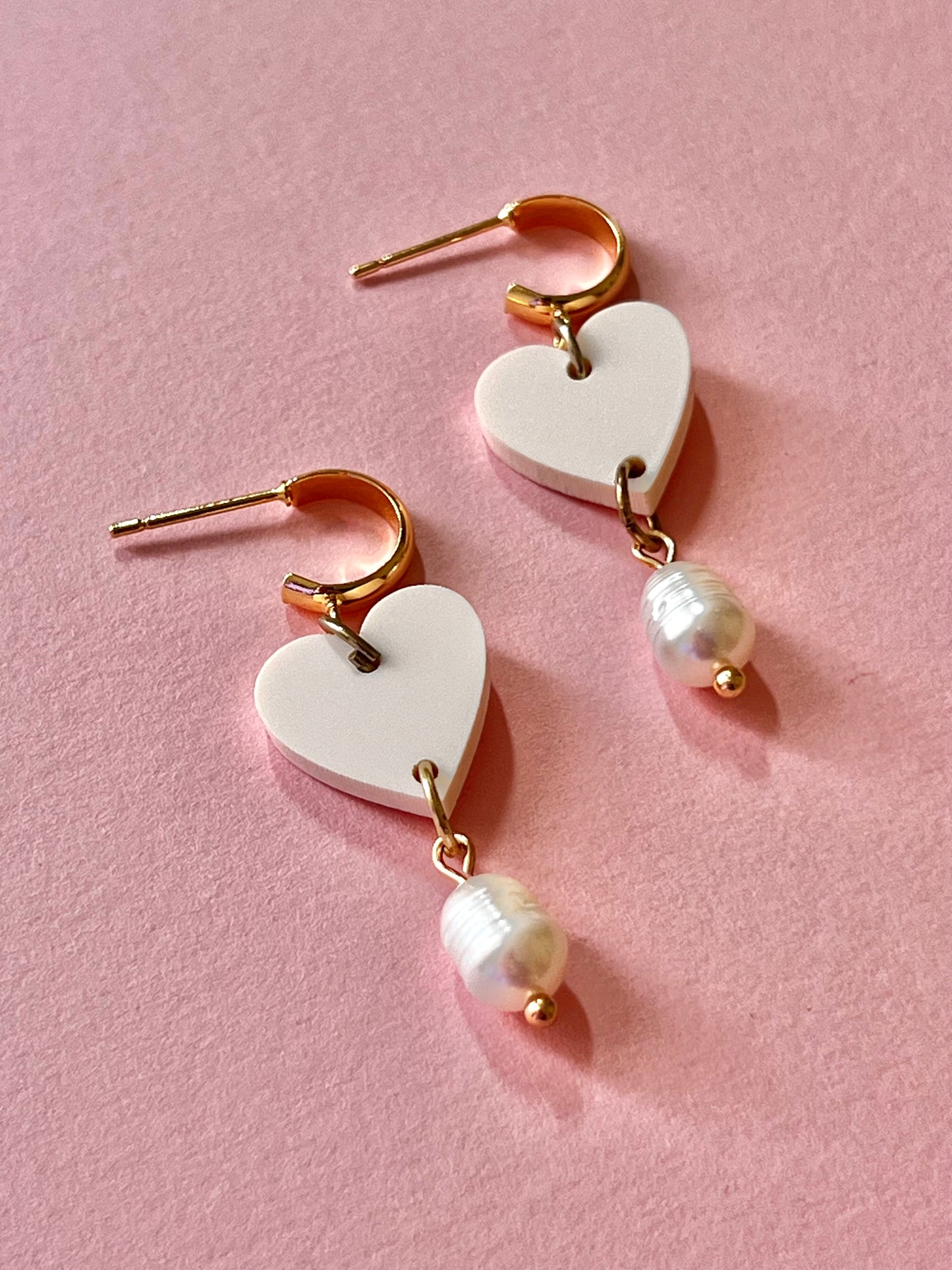 HEART + PEARL EARRINGS