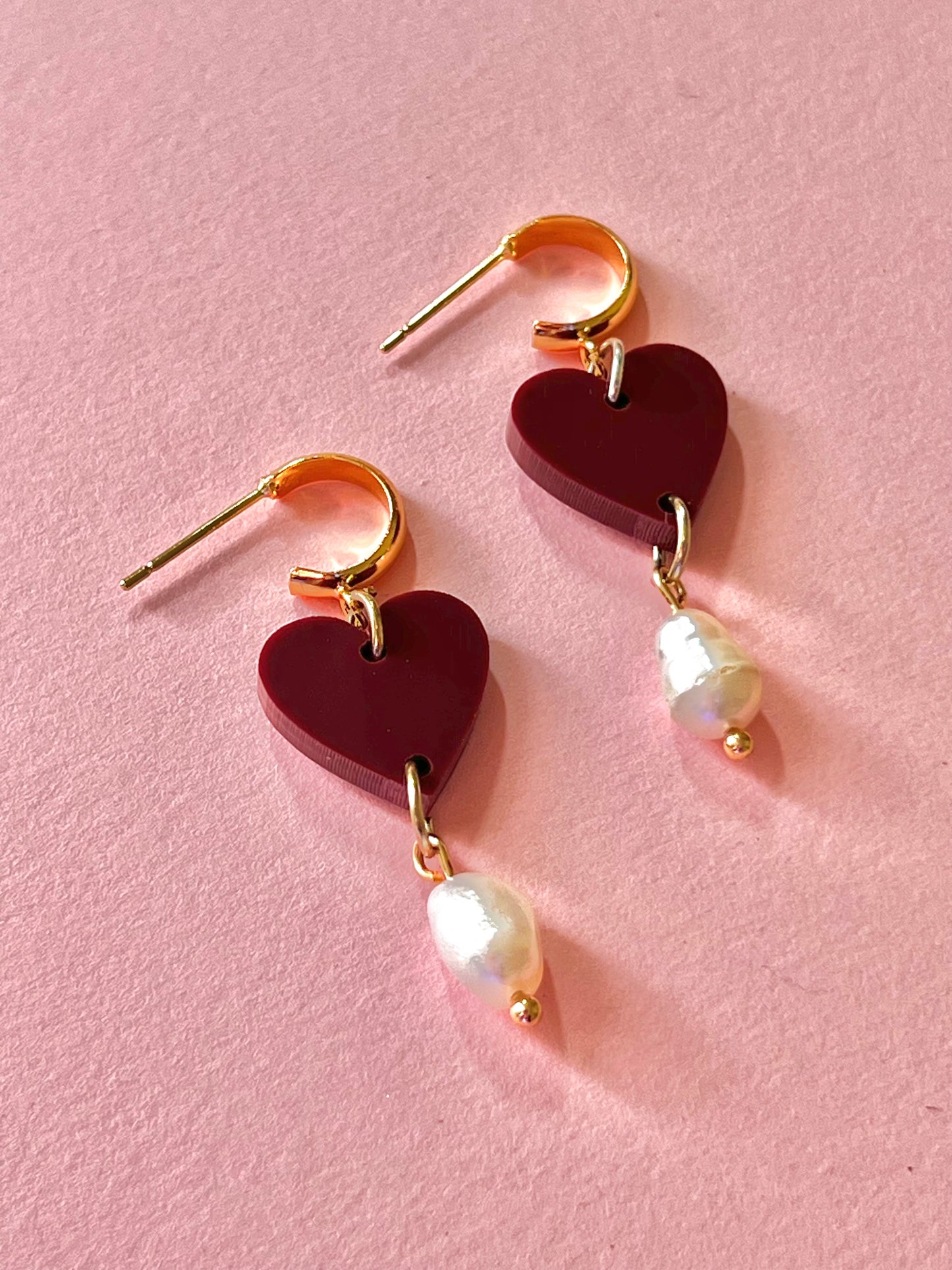 HEART + PEARL EARRINGS