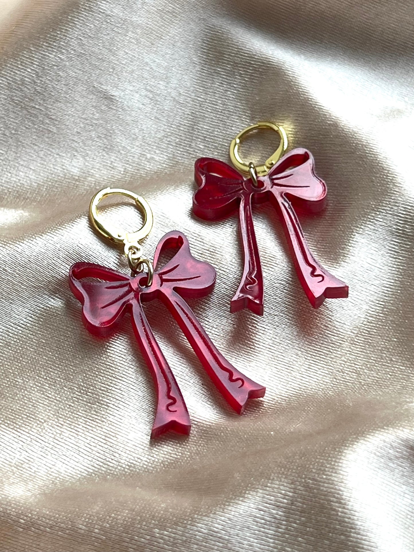 RED RIBBON EARRINGS
