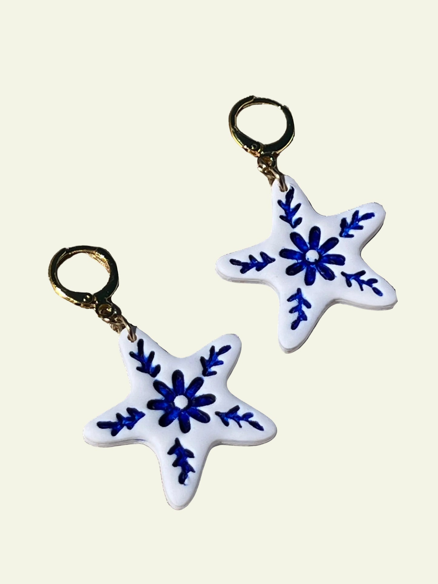 COASTAL CERAMIC STARFISH EARRINGS