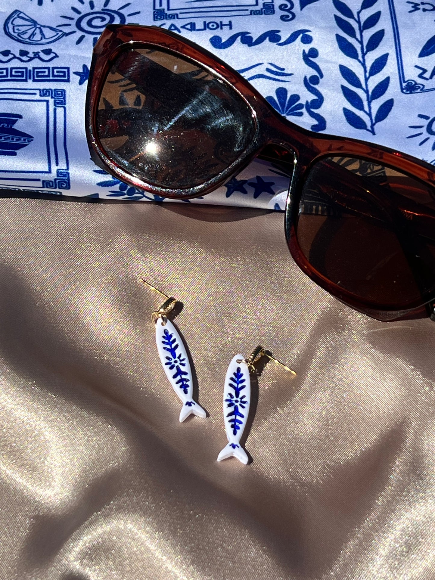 COASTAL CERAMIC FISH EARRINGS