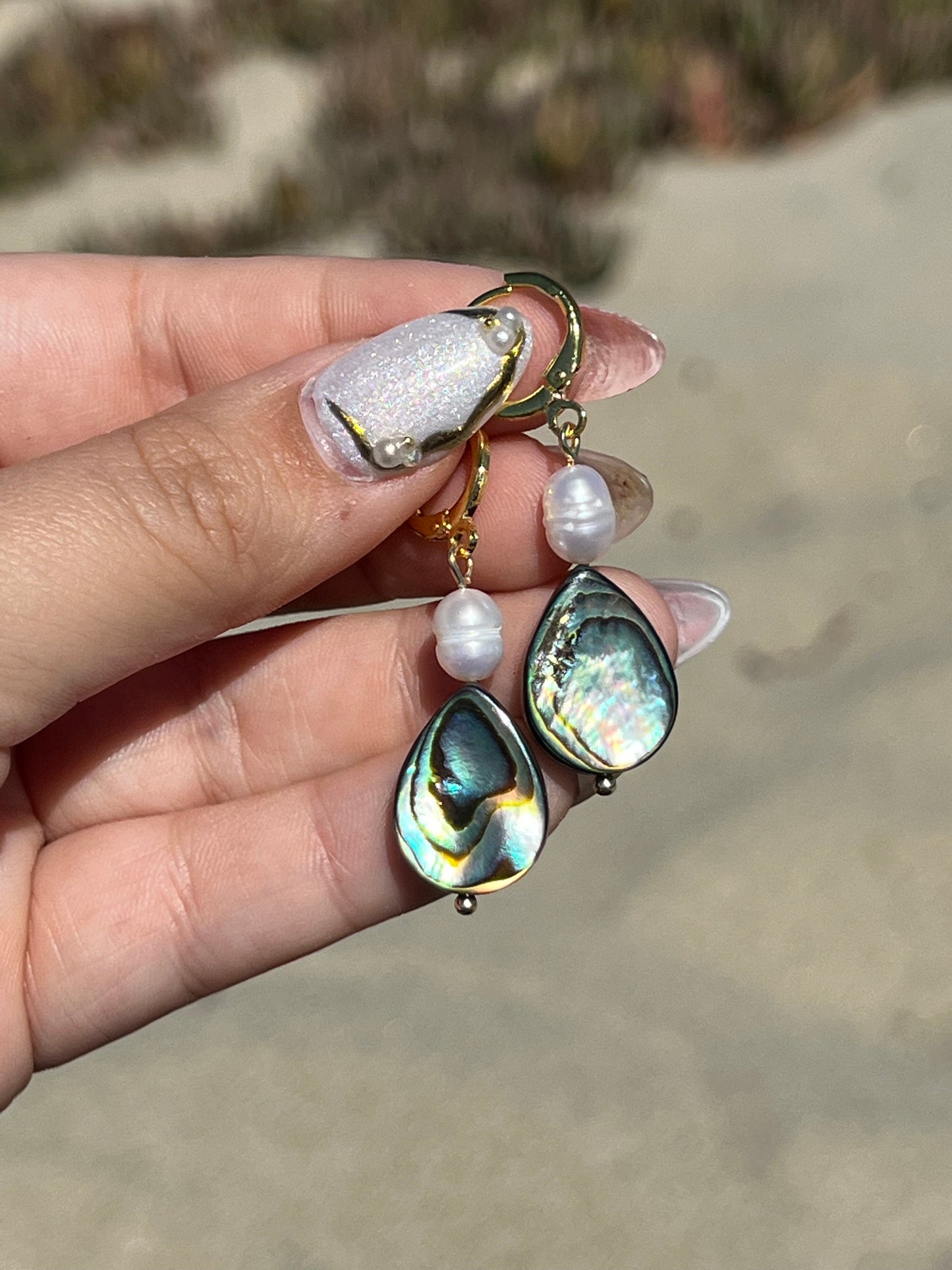 ABALONE & PEARL DANGLES