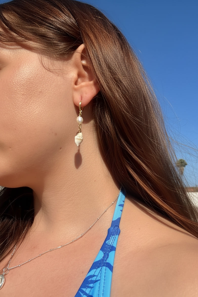 SHELL & PEARL DANGLES